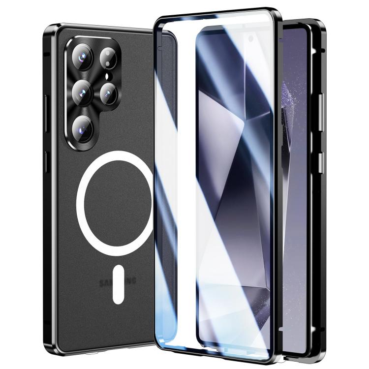 HD Full Cover Magsafe Magnetic Metal Tempered Glass Phone Case, For Samsung Galaxy S26 Ultra 5G, For Samsung Galaxy S25 Ultra 5G, For Samsung Galaxy S24 Ultra 5G, For Samsung Galaxy S24+ 5G, For Samsung Galaxy S23 Ultra 5G, For Samsung Galaxy S23+ 5G