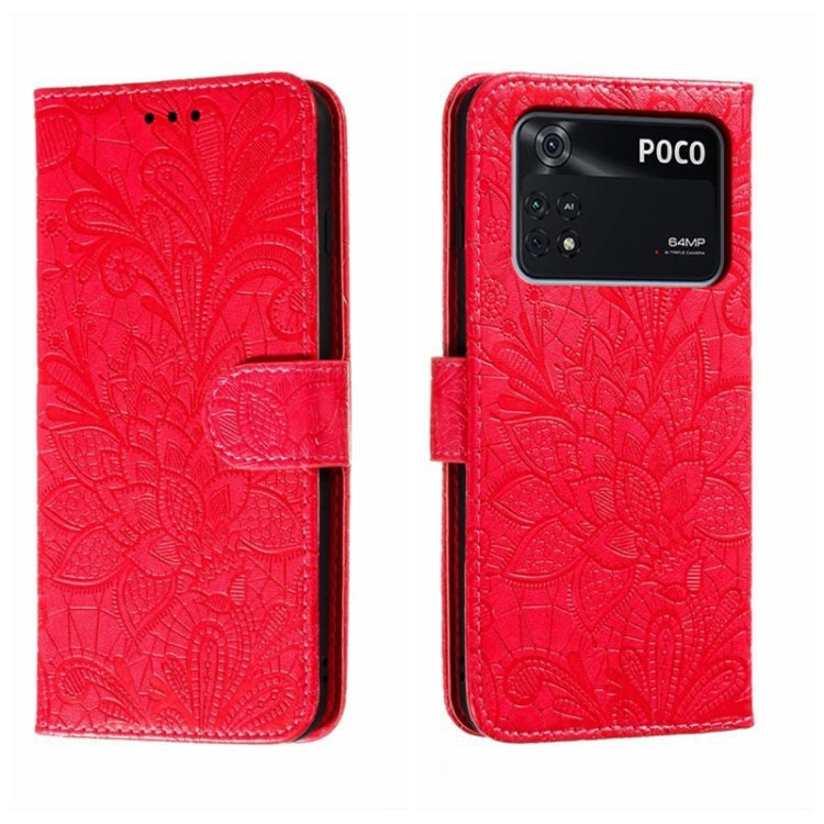 Lace Flower Embossing Flip Leather Phone Case, For Xiaomi 13, For Xiaomi Poco C40, For Xiaomi Poco M4 Pro