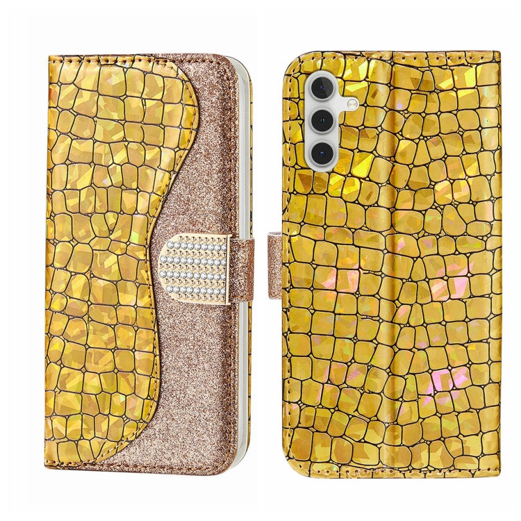 Laser Glitter Powder Crocodile Texture Leather Phone Case, For Samsung Galaxy A24 4G, For Samsung Galaxy A34 5G, For Samsung Galaxy A54 5G