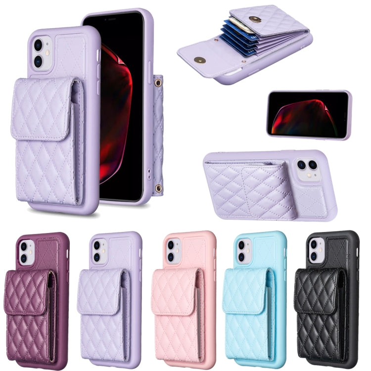 Vertical Wallet Rhombic Leather Phone Case, For iPhone 11, For iPhone 11 Pro, For iPhone 11 Pro Max, For iPhone X / XS, For iPhone XR, For iPhone XS Max, For iPhone SE 2022 / SE 2020 / 7 / 8, For iPhone 7 Plus / 8 Plus