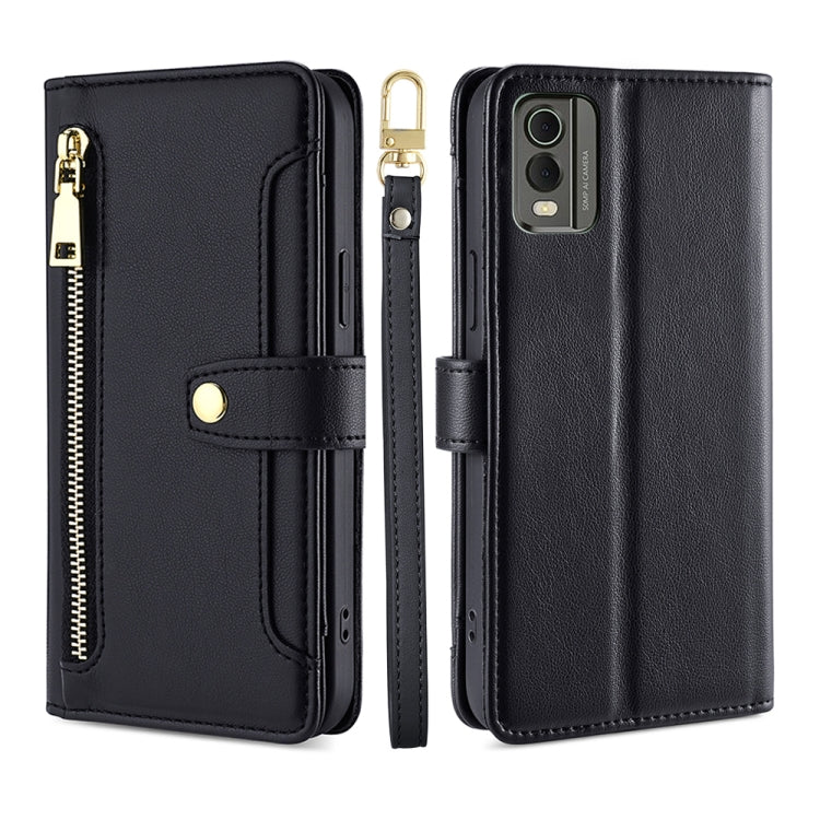 Sheep Texture Cross-body Zipper Wallet Leather Phone Case, For vivo iQOO Z7x, For OPPO A55S 5G, For Realme GT Neo5 SE, For Xiaomi Redmi Note 12 Turbo, For Kyocera Digno SX3-KYG02, For Nokia C12, For Nokia C22, For Nokia C32