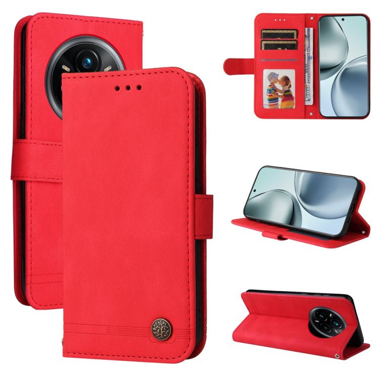 Skin Feel Life Tree Metal Button Leather Phone Case, For Realme 14 Pro+ Global, For Realme 14 Pro Global, For Realme GT 7 Pro, For Realme 13+, For Realme 13 Pro / 13 Pro+ / 12 Pro, For Realme GT 6 / GT Neo6 SE, For Realme C63 / C61 / Note 60