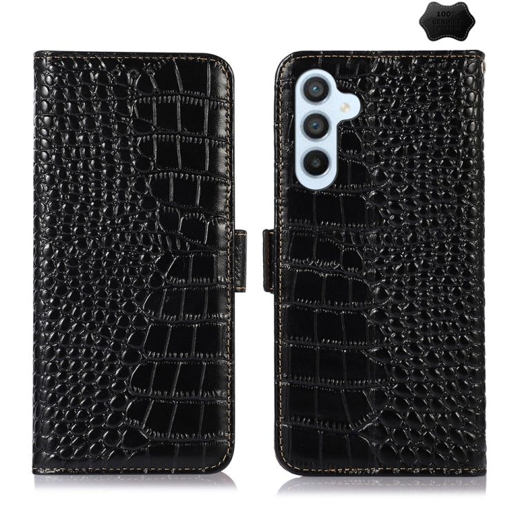 Crocodile Top Layer Cowhide Leather Phone Case, For Samsung Galaxy A55 5G, For Samsung Galaxy M54 5G, For Samsung Galaxy Xcover 7, For Samsung Galaxy A35 5G, For Samsung Galaxy M34 5G, For Samsung Galaxy S24 Ultra, For Samsung Galaxy S24+