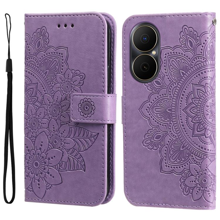 Seven-petal Flowers Embossing Leather Phone Case, For Huawei Enjoy 80, For Huawei nova 13 Pro, For Huawei nova 13 / nova 12, For Huawei Enjoy 70 Pro, For Huawei Enjoy 70, For Huawei nova 11 SE, For Huawei nova 12 Pro, For Huawei Mate 60