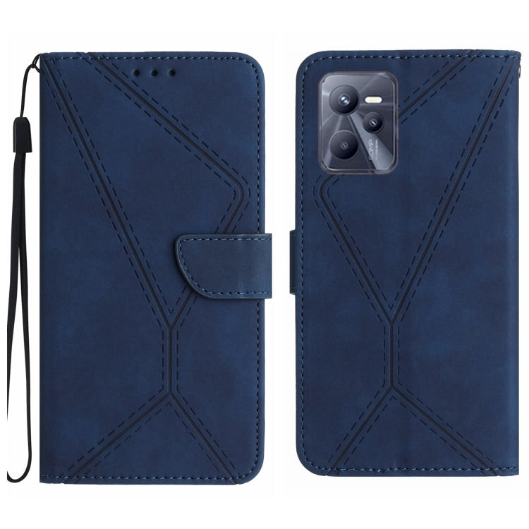 Stitching Embossed Leather Phone Case, For Realme C31, For Realme C55, For Realme 9i / OPPO A36 4G, For Realme 10 4G, For Realme 10 5G / 9i 5G, For Realme 10 Pro+, For Realme C33 2023 / 2022, For Realme C35