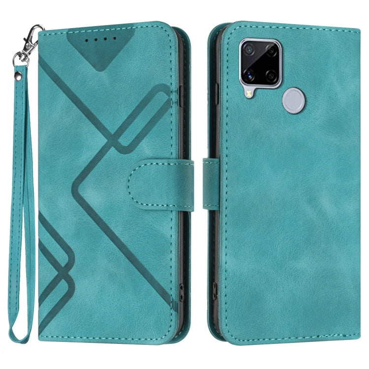 Line Pattern Skin Feel Leather Phone Case, For Realme 10 4G, For Realme V23, For Realme 9 Pro+, For Realme C20 / C11 2021 / C21, For Realme Narzo 30A/C25/C25s, For Realme 8 4G / 8 Pro, For Realme GT 5G / GT Neo, For Realme C15/C12/Narzo 20/7i Global