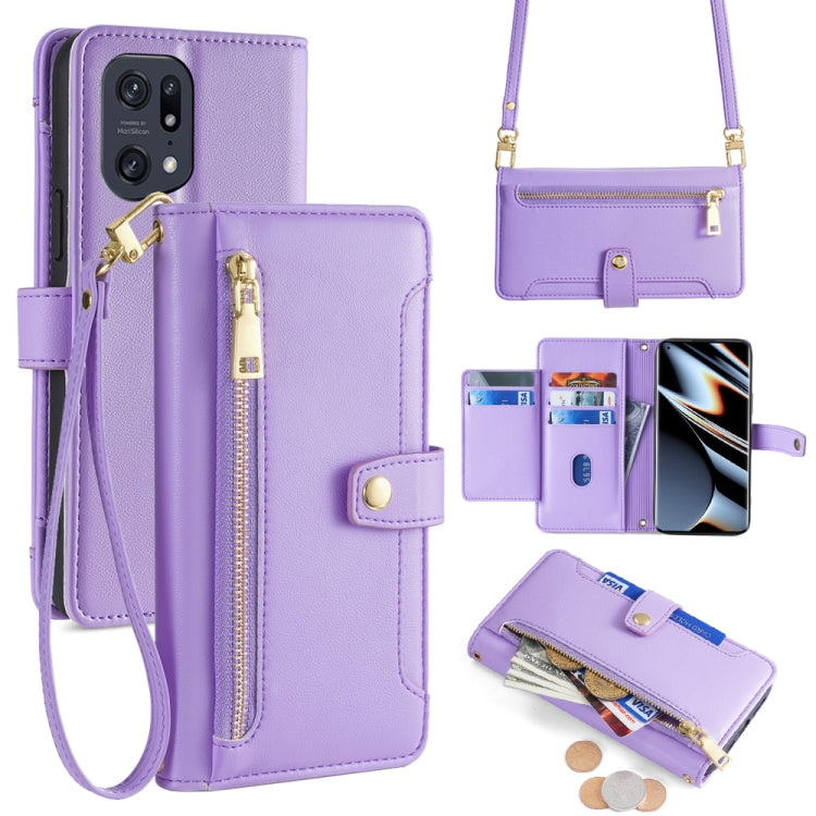 Sheep Texture Cross-body Zipper Wallet Leather Phone Case, For OPPO A78 4G, For OPPO Reno10 Pro+ 5G, For OPPO A1 5G, For OPPO Reno8 T 4G, For OPPO Reno8 T 5G / A1 Pro 5G, For OPPO Reno7 4G / F21 Pro 4G, For OPPO Find X5 Pro