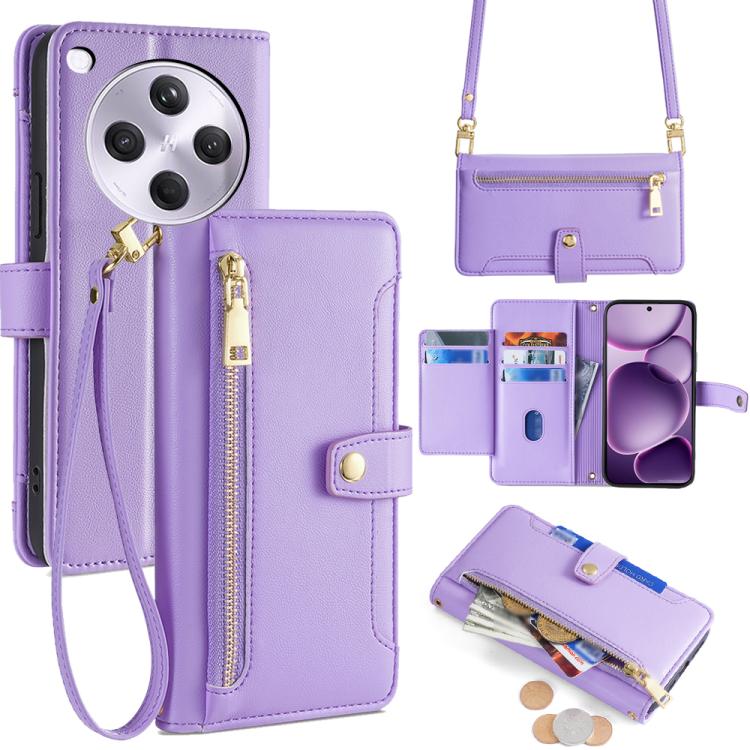Sheep Texture Cross-body Zipper Wallet Leather Phone Case, For OPPO Find X9 Pro 5G, For OPPO K13 Turbo Pro 5G, For OPPO Reno14 F 5G, For OPPO A5x 5G Global, For OPPO A5 5G 2025 Global, For OPPO Reno14 Pro 5G, For OPPO Reno14 5G, For OPPO Find X8s+ 5G