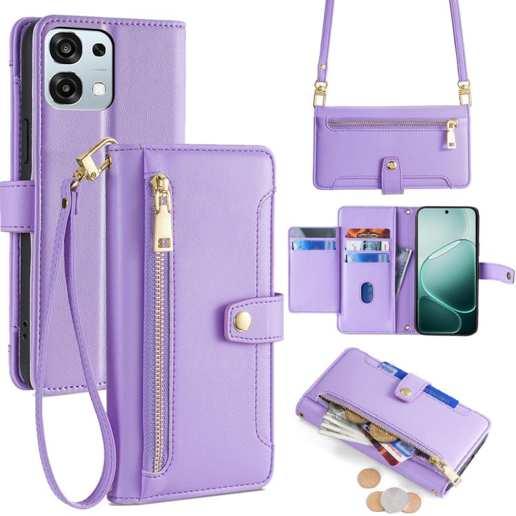 Sheep Texture Cross-body Zipper Wallet Leather Phone Case, For OPPO Find X9s Pro 5G, For OPPO Find X9 Ultra 5G, For OPPO A6s 4G, For OPPO Reno15 F 5G, For OPPO A6x 4G Global, For OPPO Reno15 5G Global, For OPPO Find X9 5G, For OPPO F31 5G