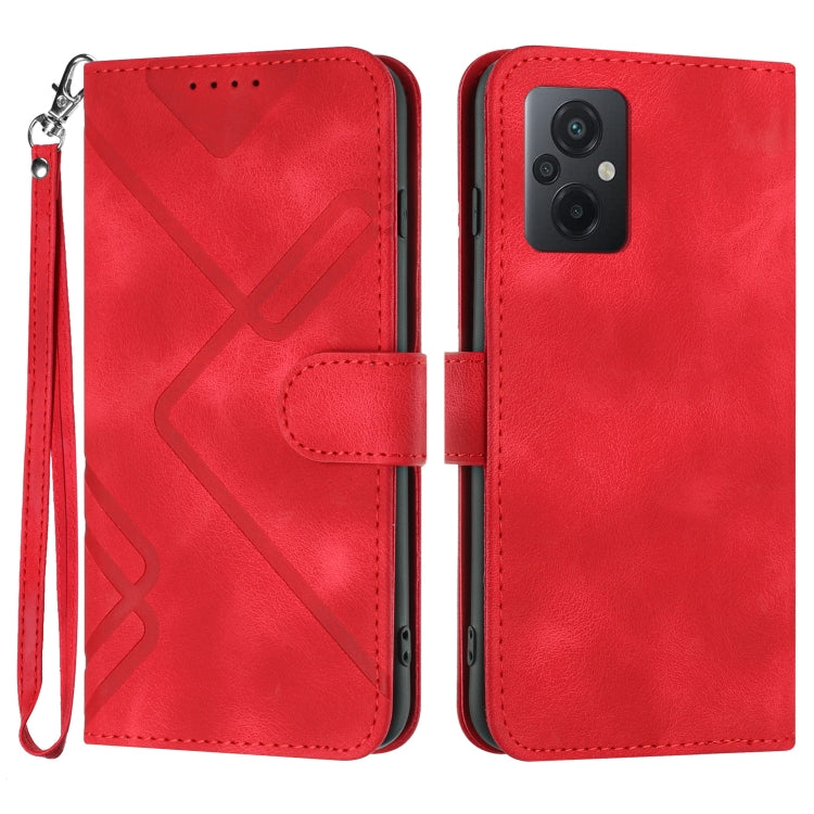 Line Pattern Skin Feel Leather Phone Case, For Xiaomi Poco M5, For Xiaomi Poco M5s 4G Global, For Xiaomi Redmi Note 11 Pro 4G/5G Global, For Xiaomi Redmi Note 11SE 4G India, For Xiaomi Redmi 10 Power, For Xiaomi Redmi 10A 4G