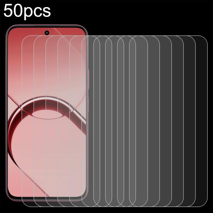 50pcs 0.26mm 9H 2.5D Tempered Glass Film, For Realme 16T 5G, For Realme GT 7 Global, For Realme 13 4G / 13+ / C63 5G / 14x / 14, For Realme P3 Ultra 5G, For Realme Neo7, For Realme P1 Speed, For Realme C61 / C61 India / Note 60, For Realme 12+ / 12 4G