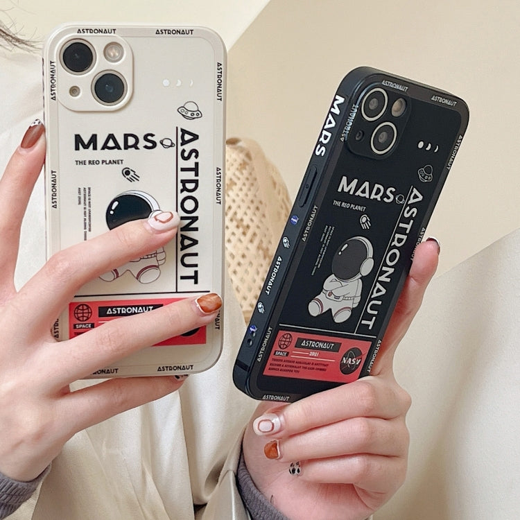 Astronaut Pattern Silicone Straight Edge Phone Case, For Samsung Galaxy A81, For Samsung Galaxy A73 5G, For Samsung Galaxy A72 5G / 4G, For Samsung Galaxy A71, For Samsung Galaxy A53 5G, For Samsung Galaxy A52 5G / 4G