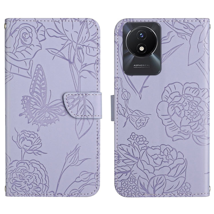 HT03 Skin Feel Butterfly Embossed Flip Leather Phone Case, For vivo Y02A 4G / Y02 4G / Y11 2023, For vivo Y56 5G Global, For vivo V27E 4G Global, For vivo Y02S Global / Y16 4G Global, For vivo Y77 5G Global / Y22S 4G Global, For vivo Y77E 5G