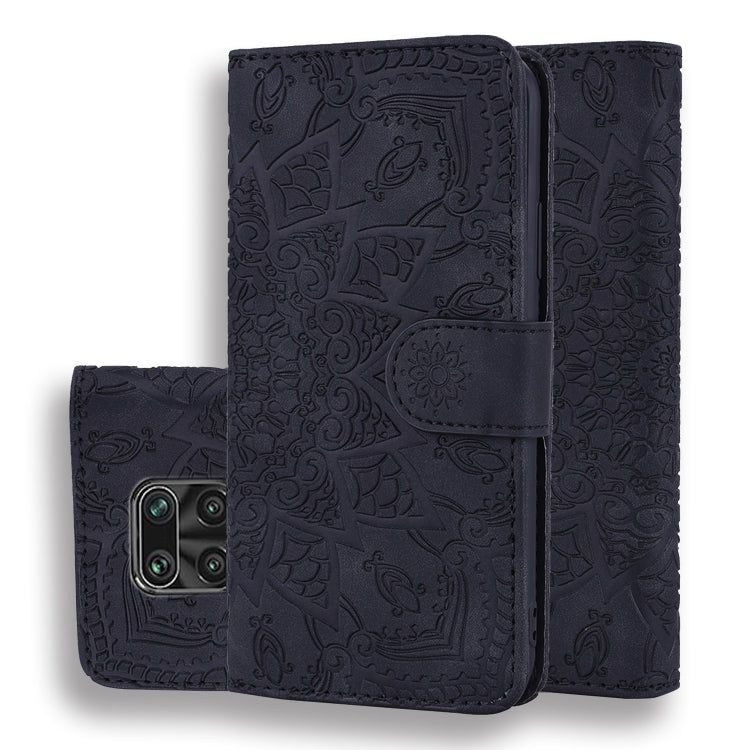 Embossed Sunflower Pattern Horizontal Flip PU Leather Case with Holder & Card Slots & Wallet & Lanyard, For Xiaomi Redmi Note 9s, For Xiaomi Redmi Note 9 Pro, For Xiaomi Redmi Note 9 Pro Max, For Xiaomi Mi CC9 Pro / Mi Note 10 / Mi Note 10 Pro