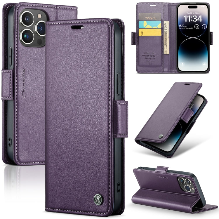 CaseMe 023 Butterfly Buckle Litchi Texture RFID Anti-theft Leather Phone Case, For iPhone 15 Pro Max, For iPhone 14, For iPhone 15 Pro, For iPhone 14 Plus, For iPhone 15 Plus, For iPhone 14 Pro, For iPhone 15, For iPhone 14 Pro Max