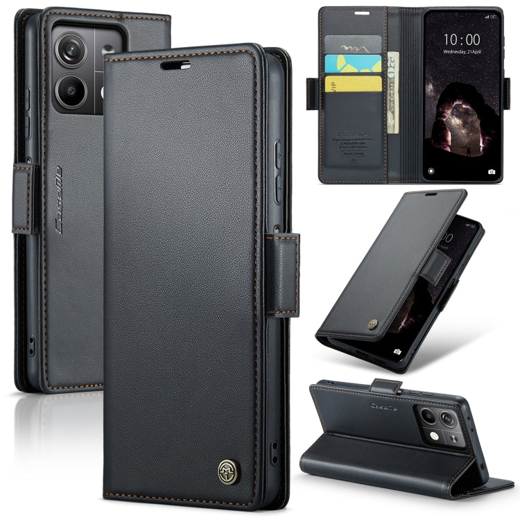 CaseMe 023 Butterfly Buckle Litchi Texture RFID Anti-theft Leather Phone Case, For Xiaomi Redmi Note 13 5G, For Xiaomi Redmi Note 13 Pro+ 5G, For Xiaomi Redmi Note 13 Pro 5G, For Xiaomi Redmi 12 4G/12 5G/Note 12R/POCO M6 Pro 5G, For Xiaomi 13T/13T Pro
