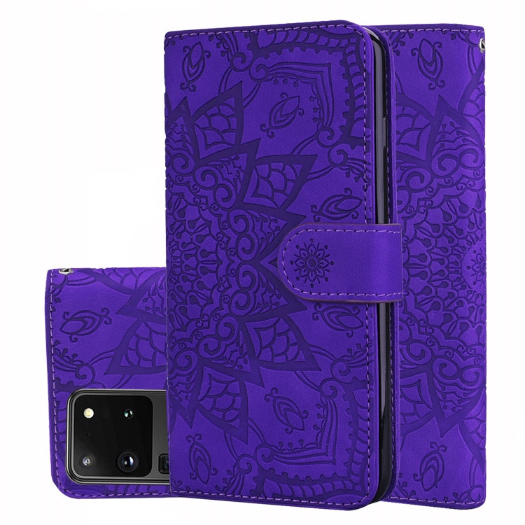 Embossed Sunflower Pattern Horizontal Flip PU Leather Case with Holder & Card Slots & Wallet & Lanyard, For Samsung Galaxy M11, For Samsung Galaxy M31, For Samsung Galaxy S20, For Samsung Galaxy S20+, For Samsung Galaxy S20 Ultra