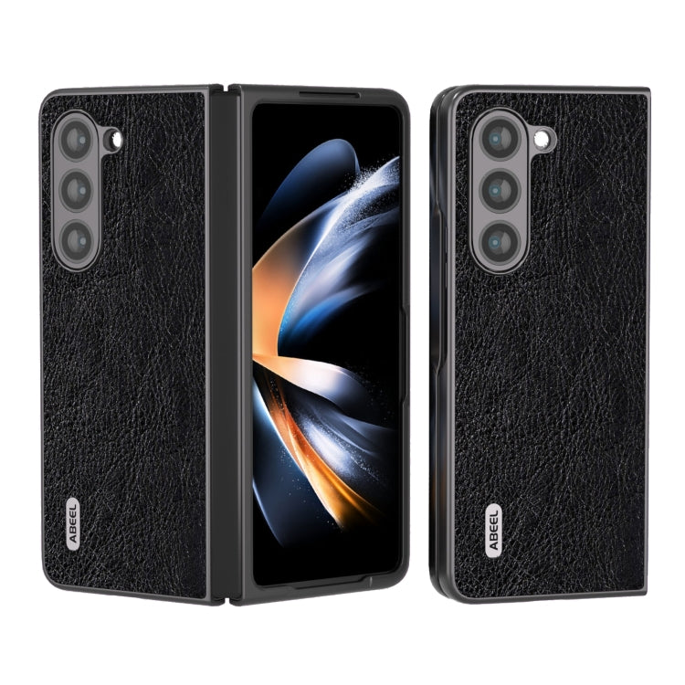 ABEEL Retro Litchi Texture PU Phone Case, For Samsung Galaxy Z Flip5, For Samsung Galaxy Z Fold5