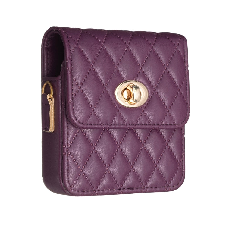 BFB03 Diamond Lattice Magnetic Leather Phone Case, For Samsung Galaxy Z Flip3/Flip4/Flip5/Flip6