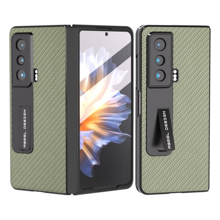 Carbon Fiber Texture Integrated Protective Phone Case with Holder, For Honor Magic Vs