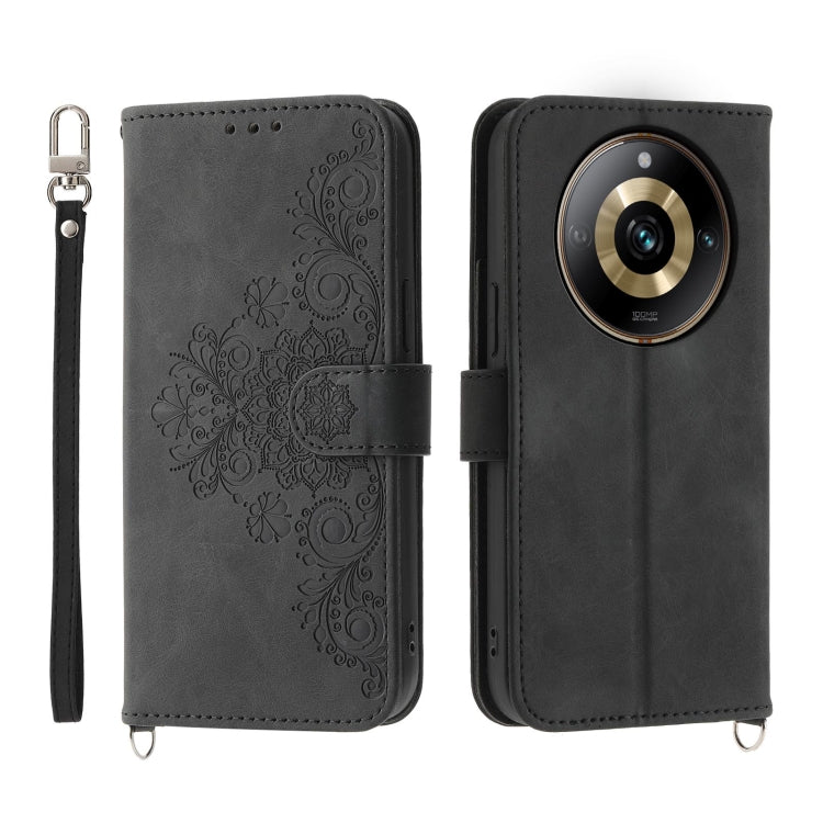 Skin Feel Flowers Embossed Wallet Leather Phone Case, For Realme C53, For Realme 11 Pro 5G / 11 Pro+ 5G