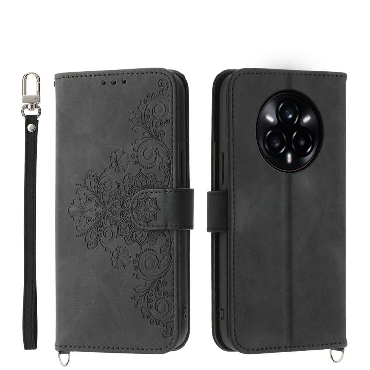 Skin Feel Flowers Embossed Wallet Leather Phone Case, For Realme 16T 5G, For Realme C100 4G, For Realme 16 5G, For Realme C85 5G / Realme 15x 5G, For Realme C85 Pro 4G, For Realme 15 5G / Realme 15 Pro 5G, For Realme 14 / Realme P3 5G, For Realme 14 Pr...
