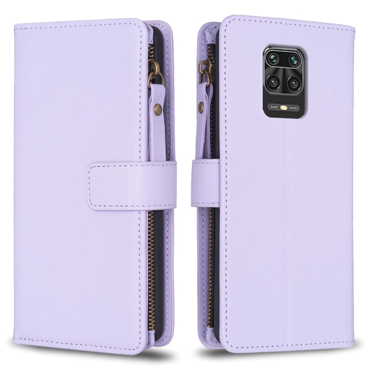 9 Card Slots Zipper Wallet Leather Flip Phone Case, For Xiaomi Redmi Note 9, For Xiaomi Redmi Note 9 Pro Max