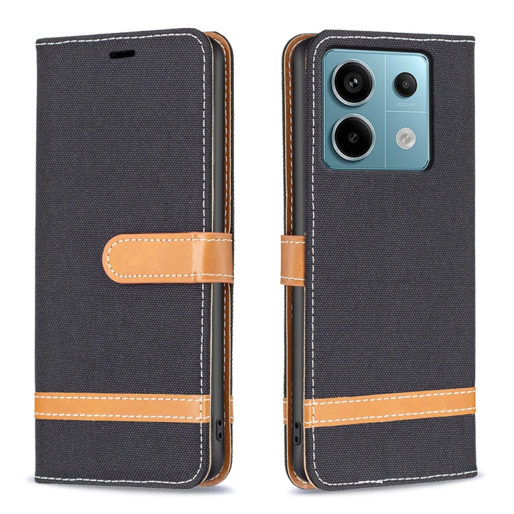 Color Block Denim Texture Leather Phone Case, For Xiaomi Redmi 13C, For Xiaomi Redmi Note 13 Pro+ 5G, For Xiaomi Redmi Note 13 Pro 5G