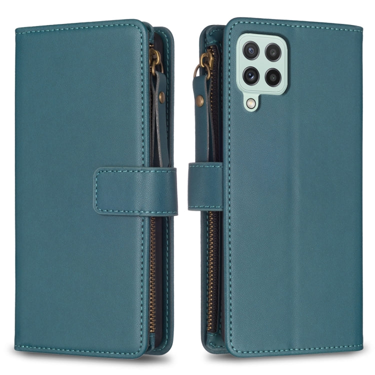 9 Card Slots Zipper Wallet Leather Flip Phone Case, For Samsung Galaxy A22 4G, For Samsung Galaxy A22 5G, For Samsung Galaxy S21 FE 5G, For Samsung Galaxy A23 4G, For Samsung Galaxy A32 4G, For Samsung Galaxy A72, For Samsung Galaxy A52