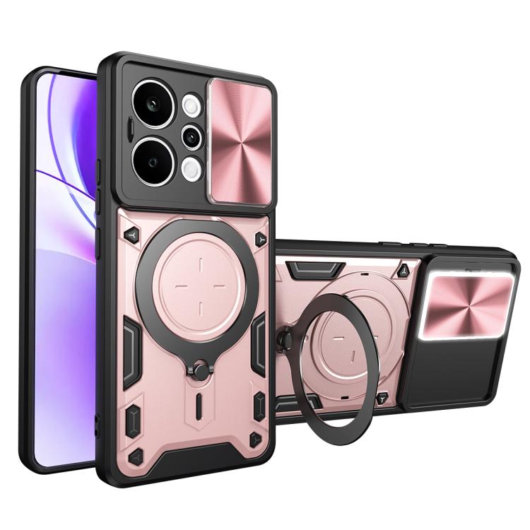 CD Texture Sliding Camshield Magnetic Holder Phone Case, For Realme P4 Power 5G, For Realme 16 Pro / 16 Pro+ 5G, For Realme 15x 5G, For Realme P3 5G / 14 5G Global, For Realme P3 Ultra 5G India, For Realme 14 Pro+ 5G, For Realme C75 4G / 14x 5G Global