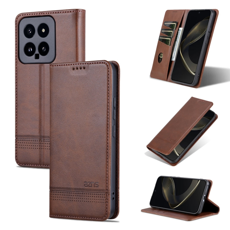 AZNS Magnetic Calf Texture Flip Leather Phone Case, For Xiaomi Redmi Turbo 3, For Xiaomi Redmi Note 13 Pro 4G, For Xiaomi Redmi Note 13 4G, For Xiaomi Redmi K70E, For Xiaomi 14 Ultra, For Xiaomi Redmi 13C / Poco C65, For Xiaomi 14 Pro, For Xiaomi 14