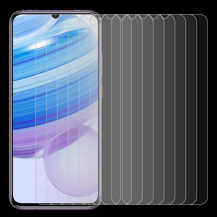 For Xiaomi Redmi 10X 4G 10 PCS Half-screen Transparent Tempered Glass Film, For Xiaomi Redmi 10X 4G (10 PCS)