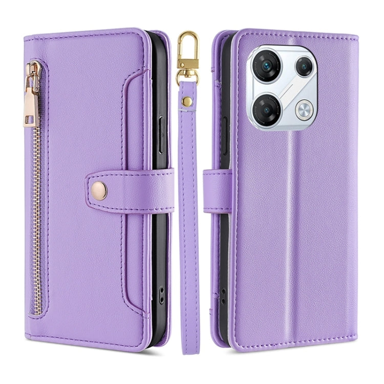 Sheep Texture Cross-body Zipper Wallet Leather Phone Case, For Infinix GT 10 Pro 5G