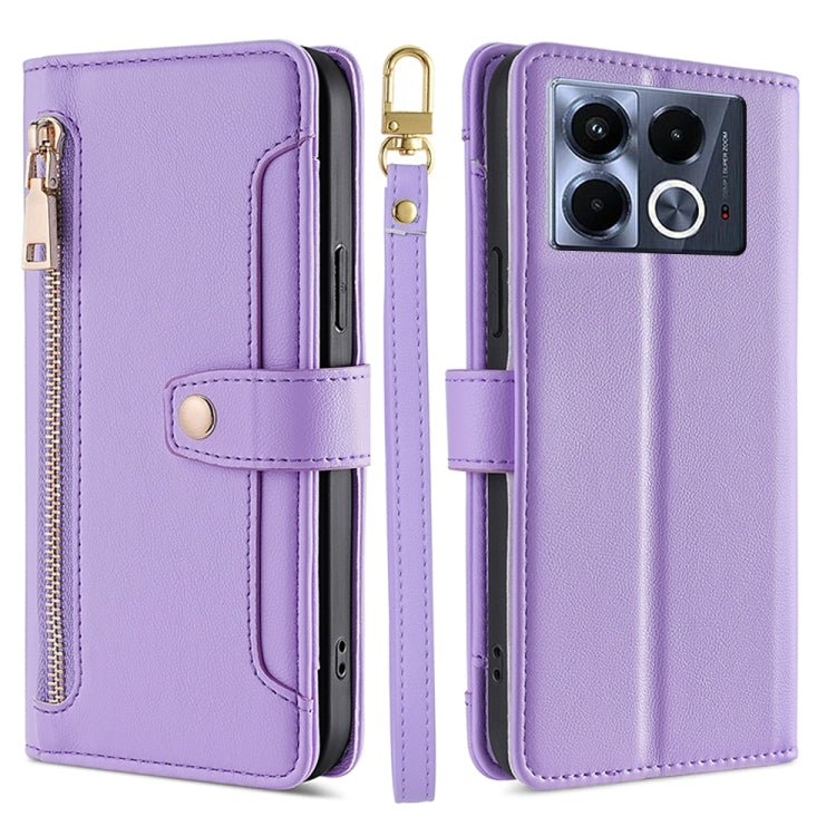Sheep Texture Cross-body Zipper Wallet Leather Phone Case, For Infinix Note 50x 5G, For Infinix Note 50 Pro+ 5G, For Infinix Note 50 4G, For Infinix Hot 50i 4G, For Infinix Hot 50 4G, For Infinix Hot 50 5G, For Infinix Zero 40 4G, For Infinix Note 40 5G