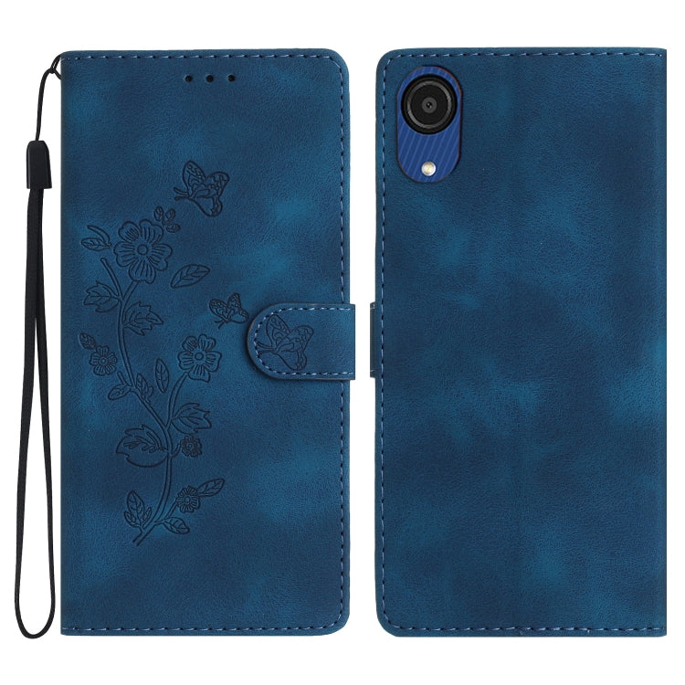 Flower Butterfly Embossing Pattern Leather Phone Case, For Samsung Galaxy A04 Core, For Samsung Galaxy A34 5G, For Samsung Galaxy S24 5G, For Samsung Galaxy A05s, For Samsung Galaxy A54 5G, For Samsung Galaxy A23e / A23s, For Samsung Galaxy A04e