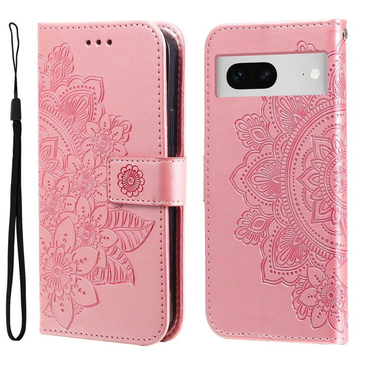 Seven-petal Flowers Embossing Leather Phone Case, For Google Pixel 7a, For Google Pixel 7 Pro, For Google Pixel 7