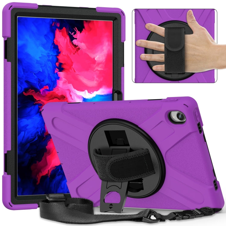 Silicone Hybrid PC Tablet Case with Grip & Shoulder Strap, For Lenovo Tab P11, For Lenovo Xiaoxin Pad 11 2020/2021/2022