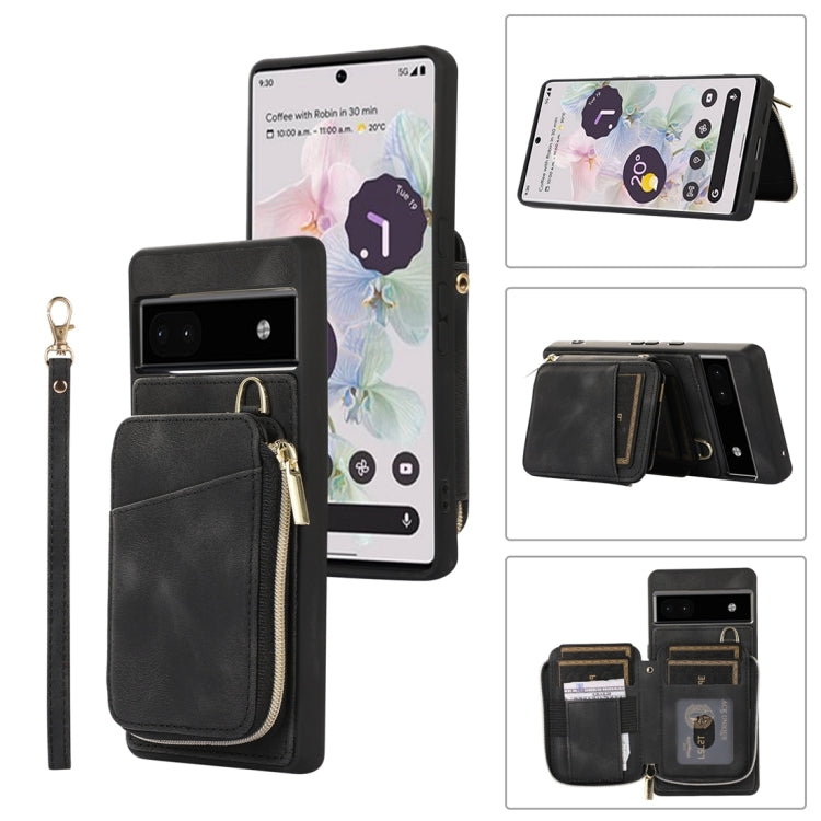 Zipper Card Bag Back Cover Phone Case, For Google Pixel 7a, For Google Pixel 7 Pro, For Google Pixel 7, For Google Pixel 6a