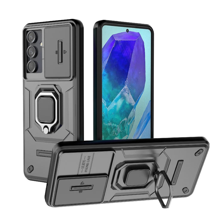 Sliding Camshield TPU + PC Shockproof Phone Case with Holder, For Samsung Galaxy M55 5G, For Samsung Galaxy M15 5G, For Samsung Galaxy A15 5G, For Samsung Galaxy A55 5G, For Samsung Galaxy A35 5G, For Samsung Galaxy S24 Ultra 5G