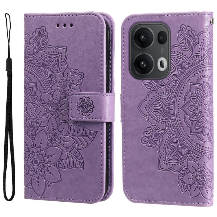 Seven-petal Flowers Embossing Leather Phone Case, For OPPO Reno13 Pro / Reno14 Pro Global, For OPPO F29 5G Global, For OPPO A5 Pro 5G Global, For OPPO Reno13 F 4G / 5G, For OPPO A5 Pro China, For OPPO Find X8, For OPPO Reno12 F 4G