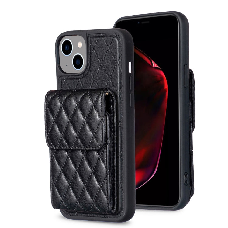 Vertical Wallet Rhombic Leather Phone Case, For iPhone 15 Pro Max, For iPhone 15 Pro, For iPhone 15 Plus, For iPhone 15