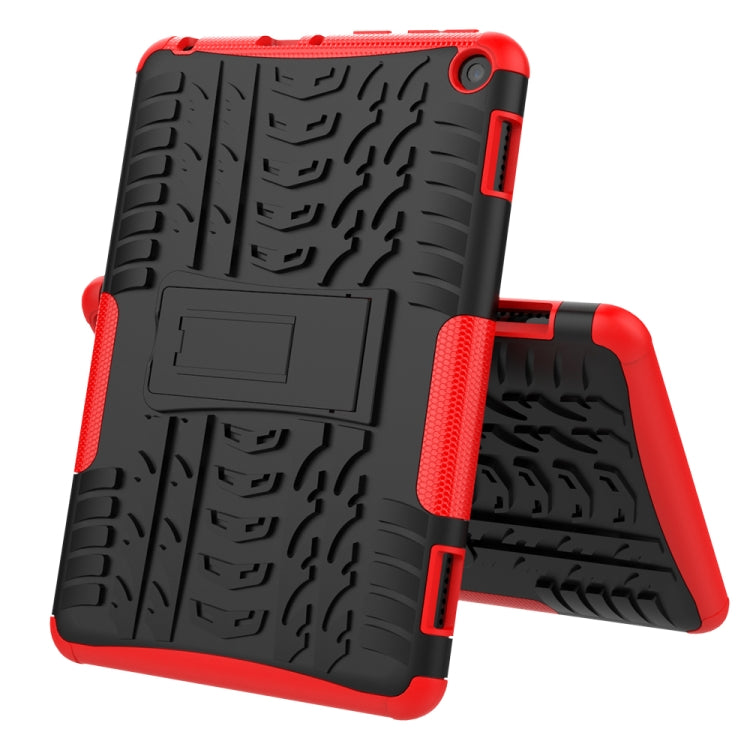 Tire Texture Shockproof TPU+PC Protective Case with Holder, For Amazon Fire HD 8 (2020)