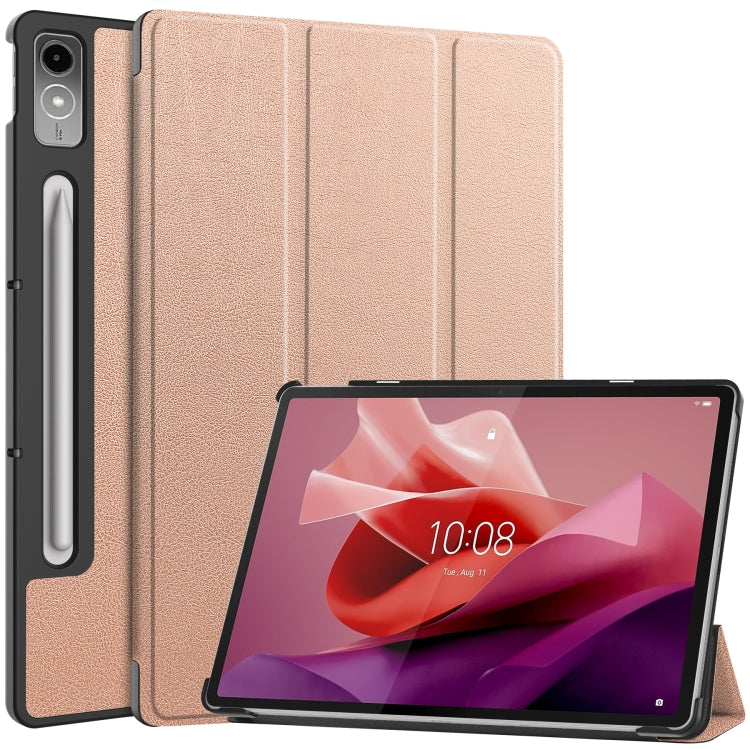 Custer Solid Color 3-Fold Stand Leather Tablet Case, For Lenovo Tab P12/Xiaoxin Pad Pro 12.7 inch