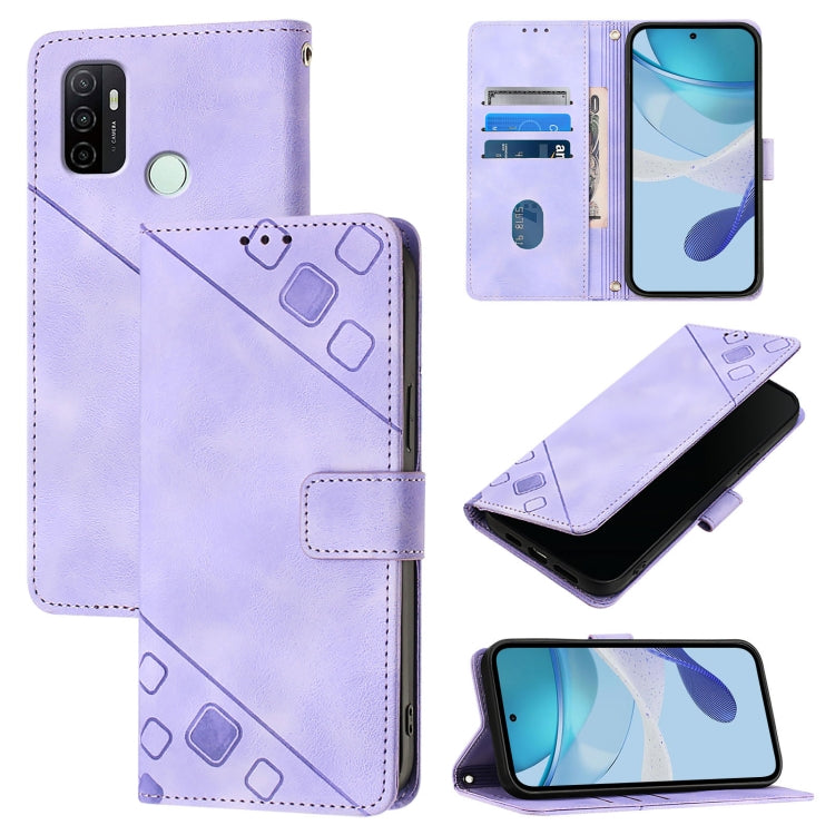Skin-feel Embossed Leather Phone Case, For OPPO A32 2020 4G / A53 2020 4G, For OPPO A53s 4G / A33 2020 4G, For OPPO A11s 4G, For OPPO A15 / A15s / A35 2021, For OPPO F17 Pro / A93 2020 4G Global, For OPPO Reno4 Lite / Reno4 F