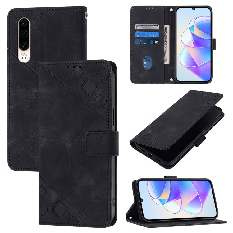 Skin Feel Embossed Leather Phone Case, For Huawei P50 Pro, For Huawei P50, For Huawei Enjoy 20 SE / P smart 2021 / Y7a, For Huawei P40 Pro, For Huawei P40, For Huawei P30