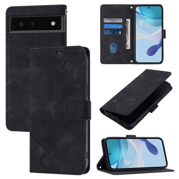 Skin-feel Embossed Leather Phone Case, For Google Pixel 8 Pro, For Google Pixel 8, For Google Pixel 7a, For Google Pixel 7 Pro 5G, For Google Pixel 7 5G, For Google Pixel 6a, For Google Pixel 6 Pro, For Google Pixel 6