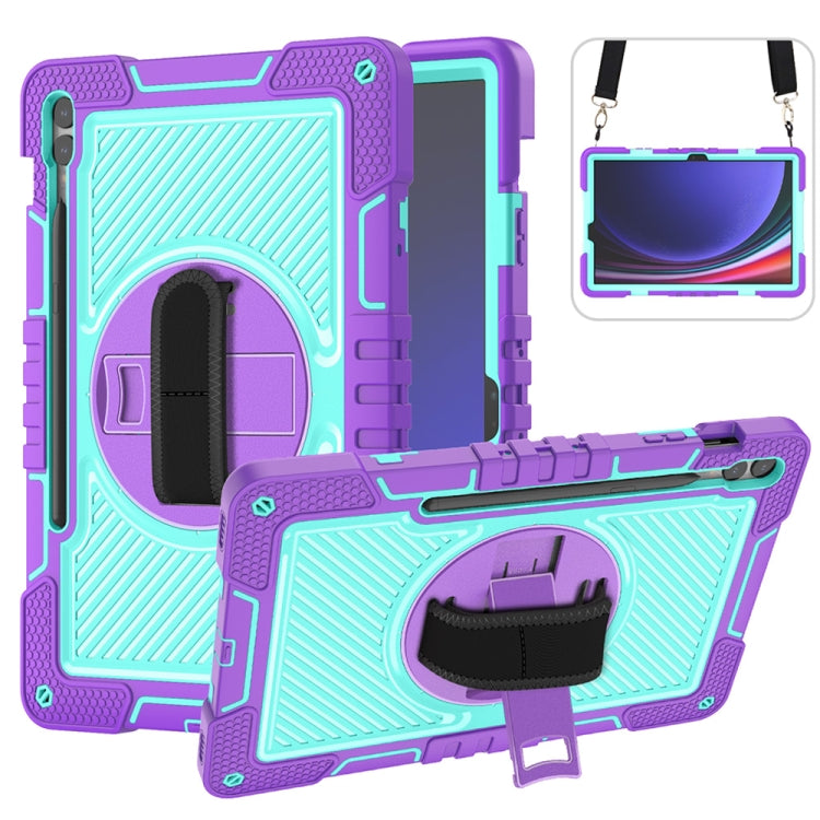 360 Degree Rotation PC Contrast Silicone Tablet Case, For Samsung Galaxy Tab A11+, For Samsung Galaxy Tab A11, For Samsung Galaxy Tab A9+, For Samsung Galaxy Tab A9, For Samsung Galaxy Tab S9, For Samsung Galaxy Tab S9+