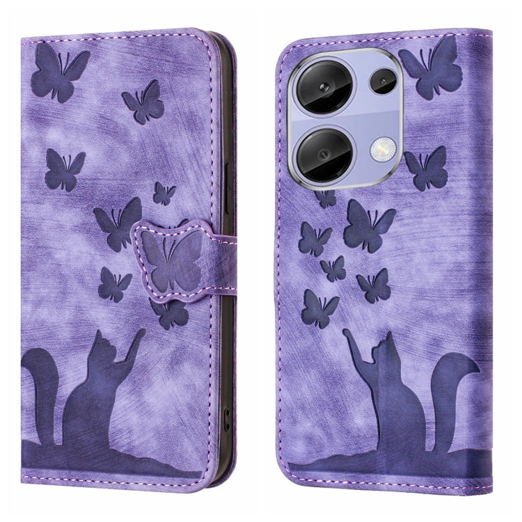 Butterfly Cat Embossing Flip Leather Phone Case, For Xiaomi Redmi Note 13 Pro 4G, For Xiaomi Redmi Note 13 4G, For Xiaomi Redmi 13C / POCO C65, For Xiaomi 14 Pro, For Xiaomi 14, For Xiaomi Redmi Note 13 5G, For Xiaomi Redmi Note 13 Pro+ 5G
