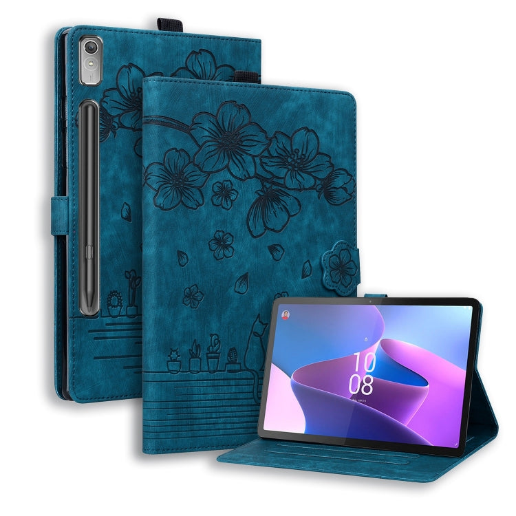 Cartoon Sakura Cat Embossed Leather Tablet Case, For Lenovo Idea Tab Pro Gen 2 13, For Lenovo Xiaoxin Pad 11 2025, For Lenovo Xiaoxin Pad Pro 12.7 2025, For Lenovo Tab K11 Plus / M11 Plus, For Lenovo Tab M11 / Xiaoxin Pad 11 2024, For Lenovo Tab P12 12...