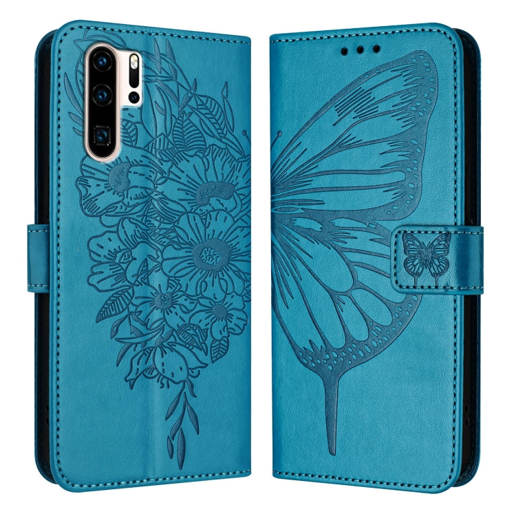 Embossed Butterfly Leather Phone Case, For Huawei P40 Lite 4G / Nova 6 SE, For Huawei P40 Pro, For Huawei P40, For Huawei Enjoy 9s/P Smart/P Smart+ 2019, For Huawei P30 Lite / Nova 4e, For Huawei P30 Pro